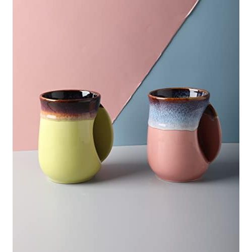  [아마존베스트]Selamica Porcelain 18oz Novelty Handwarmer Mug, Coffee Mug, Tea Mug, gift for family friends and couple - Blue