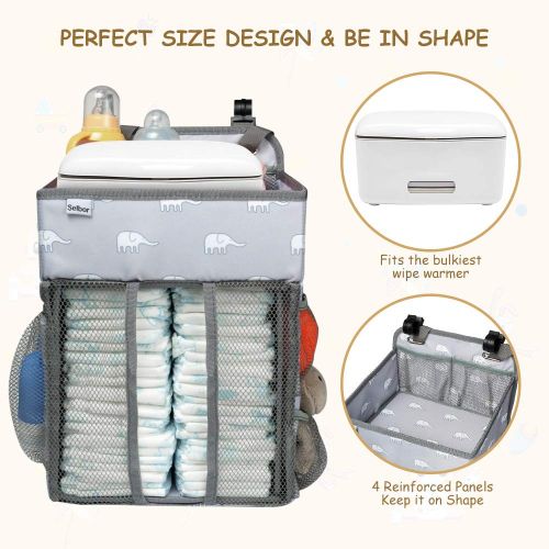  Hanging Nursery Organizer and Baby Diaper Caddy, Selbor Diapers Stacker Storage Bag for Changing...