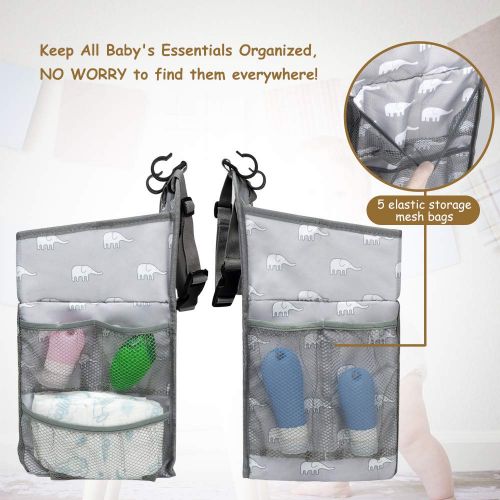  Hanging Nursery Organizer and Baby Diaper Caddy, Selbor Diapers Stacker Storage Bag for Changing...