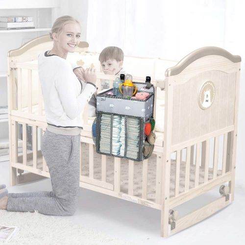  [아마존베스트]Hanging Nursery Organizer and Baby Diaper Caddy, Selbor Diapers Stacker Storage Bag for Changing...