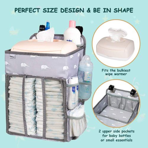  [아마존베스트]Hanging Nursery Organizer and Baby Diaper Caddy, Selbor Diapers Stacker Storage Bag for Changing...