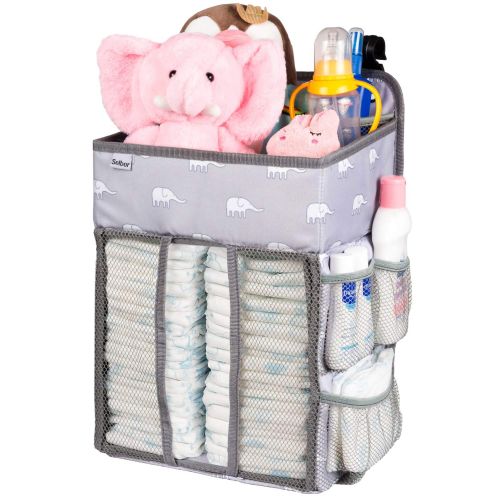  [아마존베스트]Hanging Nursery Organizer and Baby Diaper Caddy, Selbor Diapers Stacker Storage Bag for Changing...