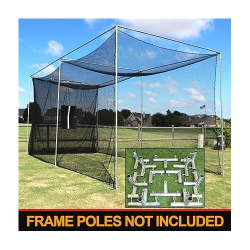  Select 20x10x10 Golf Practice Net, Baffle, and Golf Net Target with Frame Corners - 10' Poles NOT Included …