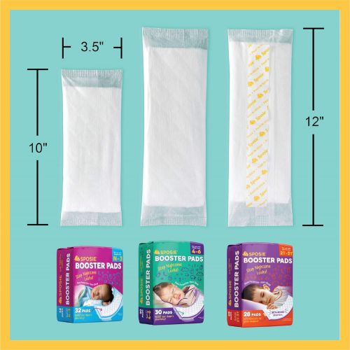  [아마존베스트]Select Kids Sposie Booster Pads Diaper Doubler, 90 Count, 3 Packs of 30 Pads (No Adhesive for Easy repositioning)