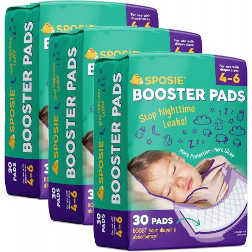  [아마존베스트]Select Kids Sposie Booster Pads Diaper Doubler, 90 Count, 3 Packs of 30 Pads (No Adhesive for Easy repositioning)