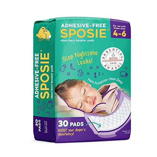  Select Kids Sposie Booster Pads Diaper Doublers, 30 Pads - for Overnight Diaper Leaks, No Adhesive for Easy repositioning, Fits Diaper Sizes 4-6