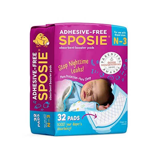  Select Kids Sposie Overnight Baby Diaper Booster Pads/Doublers for Newborns to Size 3 Diapers| 32 Insert-Pads| No Adhesive, Easy Repositioning, Disposable, Nighttime Protection for Infant Boys