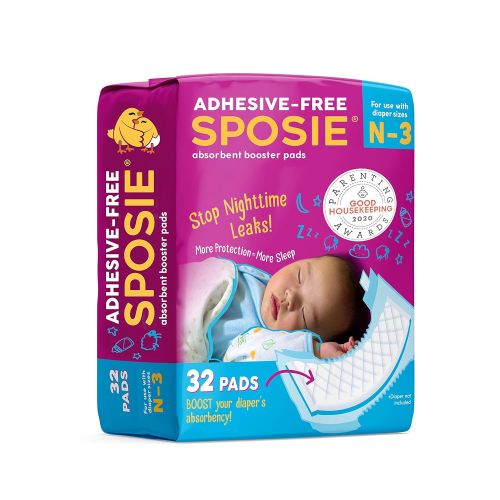  Select Kids Sposie Overnight Baby Diaper Booster Pads/Doublers for Newborns to Size 3 Diapers| 32 Insert-Pads| No Adhesive, Easy Repositioning, Disposable, Nighttime Protection for Infant Boys