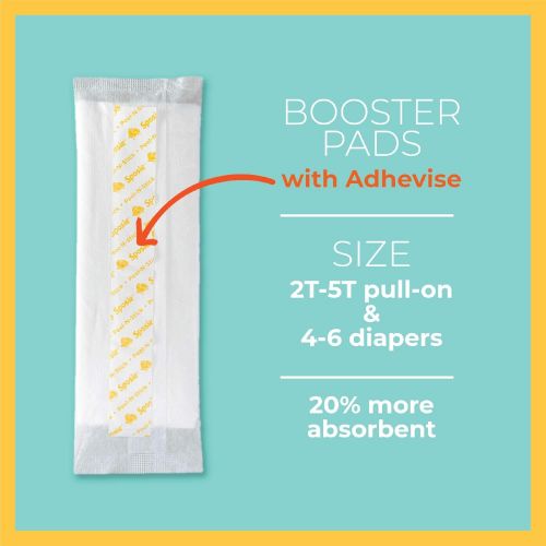  Select Kids Sposie Adhesive Overnight Diaper Booster Pads for Regular & Pull-On Diapers, Nighttime Protection for Heavy Wetters, Fits Diaper Sizes 4-6 and Pull-ons 2T-5T