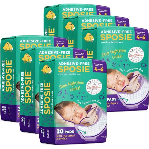  Select Kids Sposie Overnight Diaper Booster Pads for Nighttime Leak Protection, 180 Inserts-Pads, No Adhesive for Easy Repositioning, Disposable, Fits Diaper Sizes 4-6, for Infants and Toddler