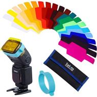 [아마존베스트]Selens Universal Flash Gels Lighting Filter SE-CG20-20 pcs Combination Kits for Canon Nikon Sony Godox Yongnuo Camera Flash Light