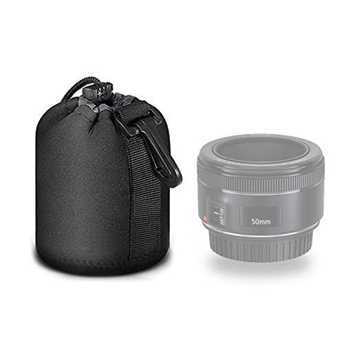  Selens Black Protective Drawstring Soft Neoprene DSLR Camera Lens Pouch Bag Compatible with Sony Olympus Panasonic, Small Size