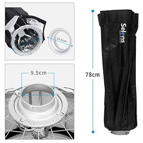  Selens 34 inches  85 Centimeters Hexadecagon Portable Quick Folding Umbrella Softbox with Bowens Speedring Mount for Photo Studio Lighting Portrait Photography