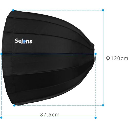  Selens Hexadecagon Softbox 36 inches  90 Centimeters Deep Parabolic Quick Folding Umbrella Softbox Diffuser with Bowens Mount for Bowens, Studio Flash Speedlite, Interfit and Comp