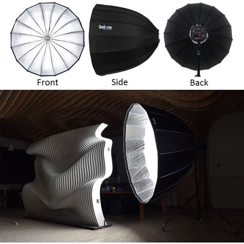  Selens Hexadecagon Softbox 36 inches  90 Centimeters Deep Parabolic Quick Folding Umbrella Softbox Diffuser with Bowens Mount for Bowens, Studio Flash Speedlite, Interfit and Comp