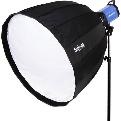  Selens Deep Parabolic Softbox 48 inches120 Centimeters Hexadecagon Quick Folding Umbrella Softbox Diffuser with Bowens Speedring Mount for Photography Speedlites Flash Monolight a