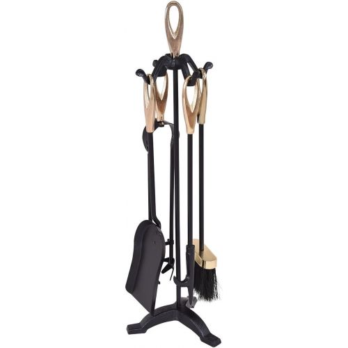  Seleq 5Pcs of Iron Fireplace Tool Set