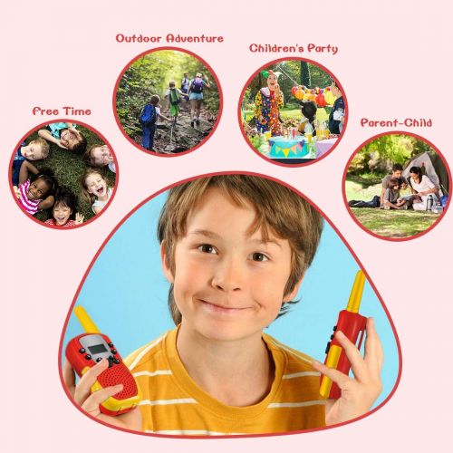  [아마존 핫딜] [아마존핫딜]Selieve Toys for 4-14 Year Old Childrens, Walkie Talkies for Kids 22 Channels 2 Way Radio Toy with Backlit LCD Flashlight, 3 Miles Range for Outside, Camping, Hiking (Red-Yellow)