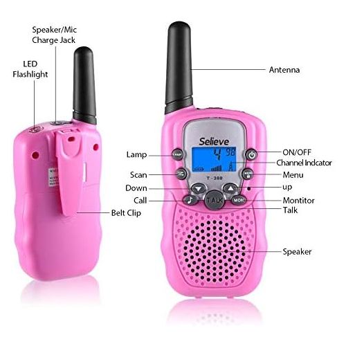  [아마존베스트]Toys for 3-12 Year Old Boys, Teen Girl Gifts, Selieve Walkie Talkies for Kids Teen Boy Gifts Birthday (Pink, 1 Pair)