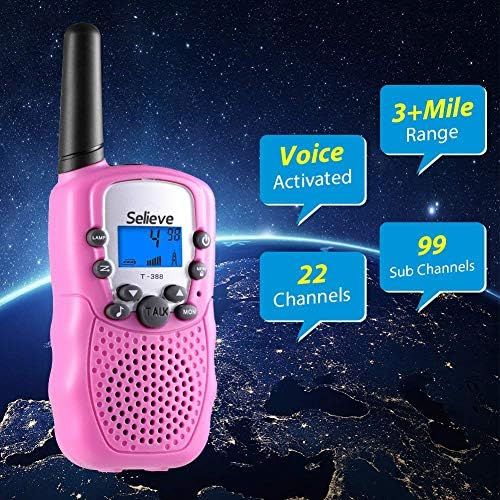  [아마존베스트]Toys for 3-12 Year Old Boys, Teen Girl Gifts, Selieve Walkie Talkies for Kids Teen Boy Gifts Birthday (Pink, 1 Pair)