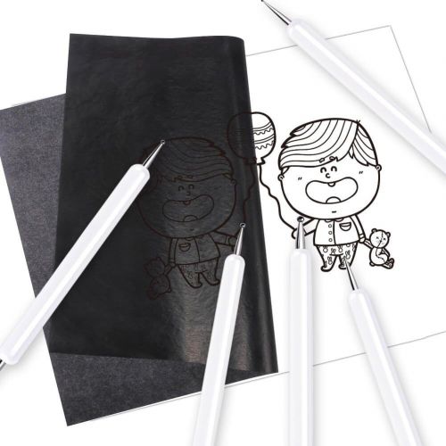  Selizo 5 Pcs Embossing Stylus Set with Different Size Double End Tracing Dotting Tool Stylus for Carbon Transfer Paper Mandala Rock Painting, Pottery Clay Craft, Embossing Art