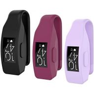 [아마존베스트][3 Pack] Seltureone Solid Color Silicone Clips with Steel Sheet Compatible for Fitbit Inspire/Fitbit Inspire HR/Fitbit Ace 2 Fitness Tracker, Fitbit Inspire Accessory Clip-[Black+L