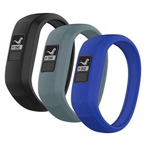  (3 Pack) Seltureone Band Compatible for Garmin Vivofit jr,jr 2,3 Bands, All-in-one Silicon Stretchy Replacement WristBands for Kids Boys Girls (No Tracker)- Black,Cyan,Blue (Small)