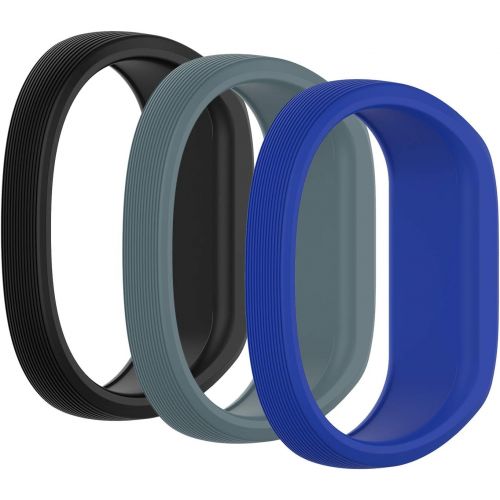  (3 Pack) Seltureone Band Compatible for Garmin Vivofit jr,jr 2,3 Bands, All-in-one Silicon Stretchy Replacement WristBands for Kids Boys Girls (No Tracker)- Black,Cyan,Blue (Small)