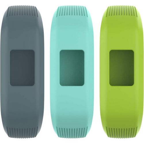  (3 Pack) Seltureone Band Compatible for Garmin Vivofit jr,jr 2,3 Bands, All-in-one Silicon Stretchy Replacement Watch Bands for Kids Boys Girls Small Large (No Tracker)- Cyan,Teal,