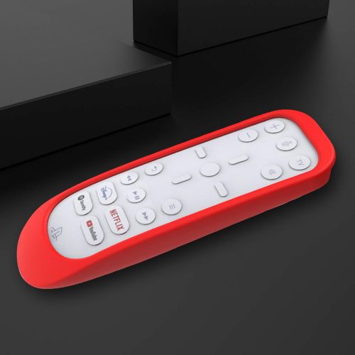  [아마존베스트]Seltureone Compatible for Playstation 5 Media Remote Cover, Silicone Protective Case Sleeve for PS5 Remote Control, Shock Absorption Washable, Red