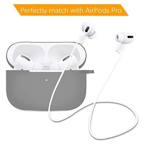  [아마존베스트]Seltureone Pack of 6 compatible with AirPods 1 and 2/3 Pro, holder strap for AirPods made of supple silicone, perfect for hanging the headphones around the neck (black, blue, mint,