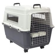 Selva Premium Large Rolling Travel Dog Crate - Pet Carrier Door Cat Cage | Perfect Puppy House Durable Convenient Easy Assemble Kennel | Built in Handles & Removable Locking Wheels