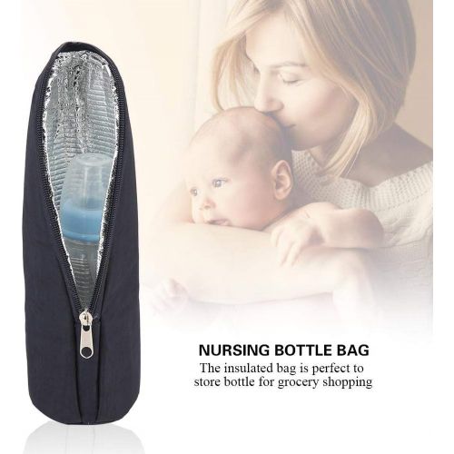  Semme Isolierte Baby-Flaschen-Tasche, warmer oder kuehler, tragbare Muttermilch-Aufbewahrung, Baby-Flaschchen, Reisetasche blau