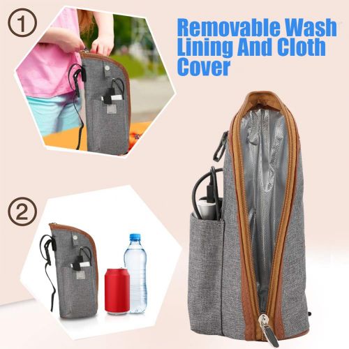  Semme Bottle Warmer Bag, Portable Beverage and Baby Bottle Warmer Ideal for Car Travel, Shopping