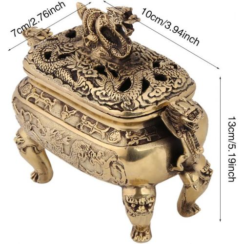  인센스스틱 Semme Antique Bronze Copper Incense Burner Holder with Lid, Stick Incense Burner and Cone Incense Holder Ash Catcher Home Decoration