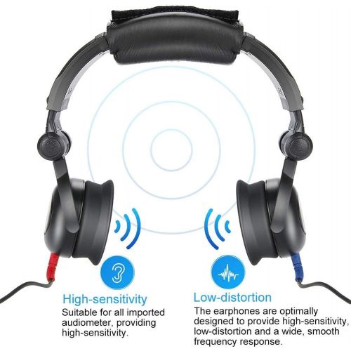  Semme Audiometer Headphone Professional High-Sensitivity Air Conduction Hearing Tester Widely Use for School and Hospital