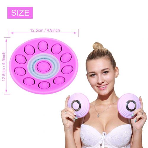  Semme Wireless Breast Massager, USB Electric Vibration Bust Lift Enhancer Machine with Hot Compress Function and Remote Control for Chest Enlargement Anti Sagging(Blue)