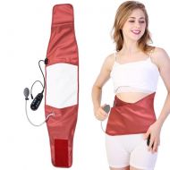 Semme Air Compression Electric Heated Vibration Massage Hot Compress Waist Massager for Relieve Fatigue(Red + US Plug)