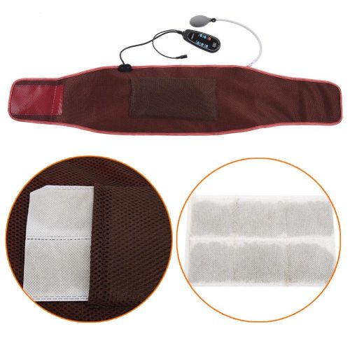  Semme Air Compression Electric Heated Vibration Massage Hot Compress Waist Massager for Relieve Fatigue(Red + US Plug)