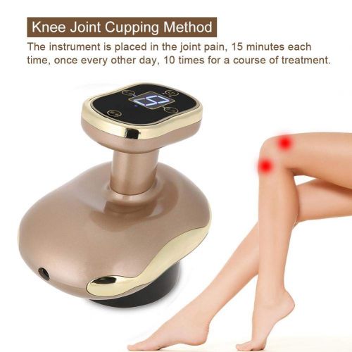  Semme 3 in 1 Electric Vacuum Negative Pressure Hot Compress Scraping Cupping Therapy Massager for Body Detoxification Dredging Ache Slimming Fat Burner (Gold)