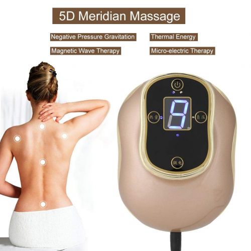  Semme 3 in 1 Electric Vacuum Negative Pressure Hot Compress Scraping Cupping Therapy Massager for Body Detoxification Dredging Ache Slimming Fat Burner (Gold)