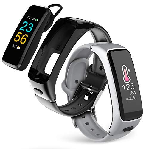  Semoic Fitness Track, with 24H Heart Rate Monitor, Earphone,Smart Bracelet Talk Band,Activity...