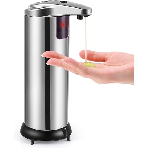  [아마존베스트]HAYI Soap Dispenser, Touchless Automatic Soap Dispenser, Upgraded Waterproof Base Infrared Motion Sensor Stainless Steel Dish Liquid Hands-Free Auto Hand Soap Dispenser