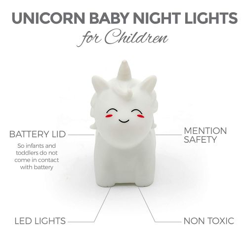  SenMade Magical Unicorn LED Night Light Baby, Children, Kids Sleeping Aid, Boys/Girls Home Decorative Lamp for Bedroom/Desk/Table/Birthday/Gift/Party/Holidays, Battery Operated - W