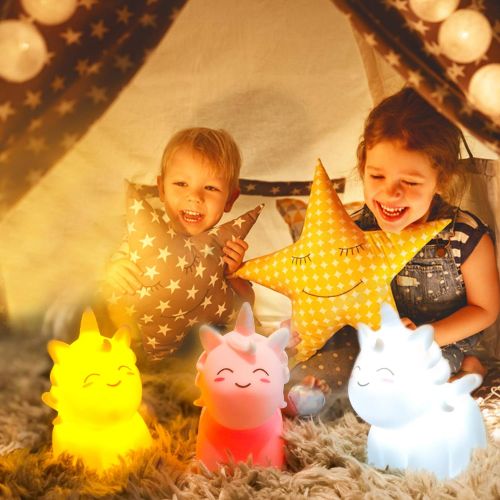  SenMade Magical Unicorn LED Night Light Baby, Children, Kids Sleeping Aid, Boys/Girls Home Decorative Lamp for Bedroom/Desk/Table/Birthday/Gift/Party/Holidays, Battery Operated - W