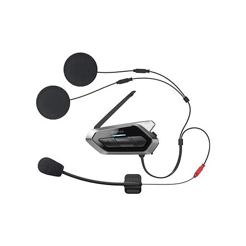  Sena 50R 3-Button Motorcycle Bluetooth Headset w/Sound by Harman Kardon Integrated Mesh Intercom System Premium Microphone & Speakers