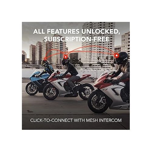  Sena 50R 3-Button Motorcycle Bluetooth Headset w/Sound by Harman Kardon Integrated Mesh Intercom System Premium Microphone & Speakers