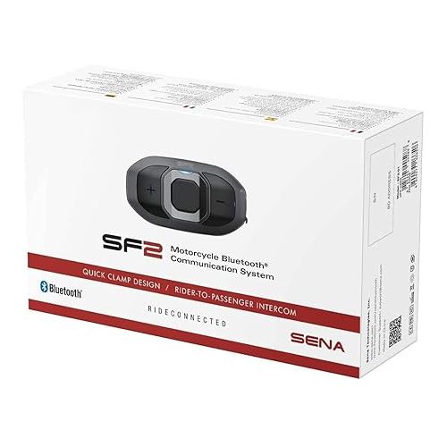  Sena Adult SF2 Motorcycle Bluetooth Communication System with Dual Speakers, Black, Single Pack US