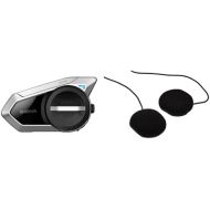 Sena 50S Motorcycle Jog Dial Communication Bluetooth Headset w/Sound by Harman Kardon Integrated Mesh Intercom System (Single) and 50S Speakers with Sound by Harman Kardon (50S-A0102), Black
