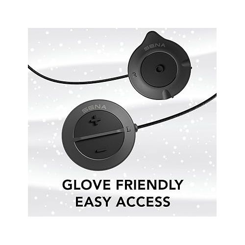  Sena Snowtalk 2 - Universal Bluetooth Headset for Snow Helmets with Built-In Wireless Intercom, Black